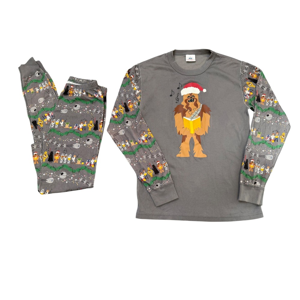 Star Wars Hanna Andersson Adult Gray Christmas Chewbacca Pajama Set Medium